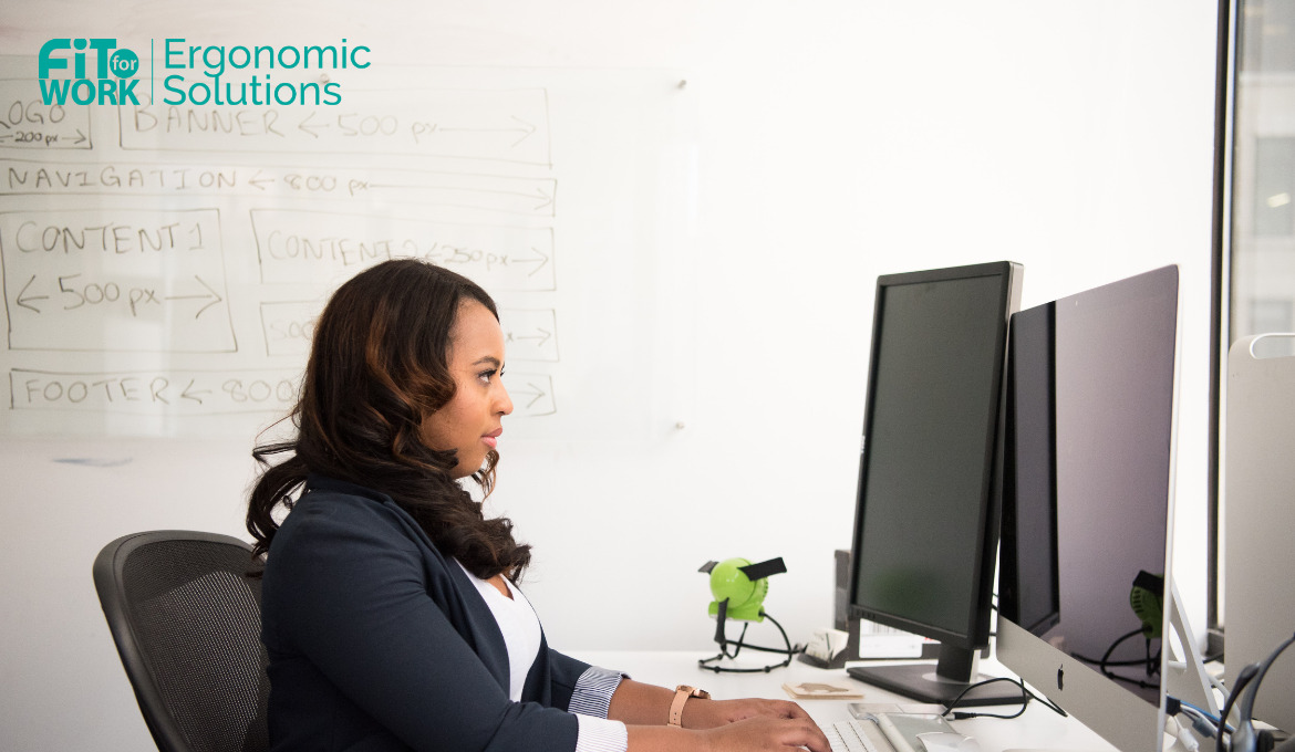 sitting ergonomically at a desk